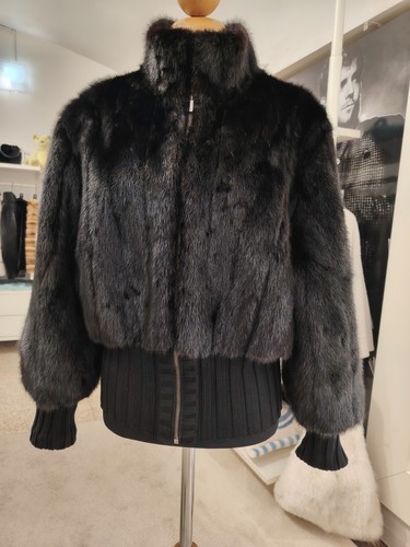 Pelliccia visone nero giacca - pelliccia,